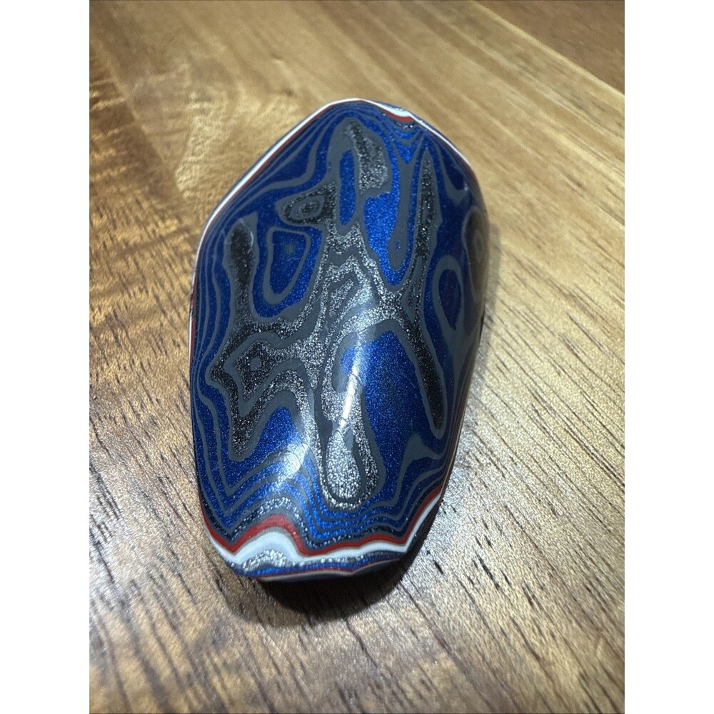 Fordite - Polished Freeform Finished Piece Blue And Silver